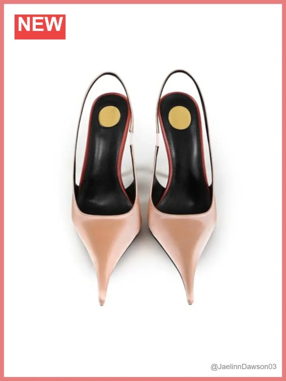 Women's Satin Slingback Heels, Closed Toe Two Tone Stiletto Heels, Formal Shoes